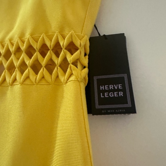 NWT Herve Leger Anais midi Dress in Radiant Sun. - Picture 3 of 12